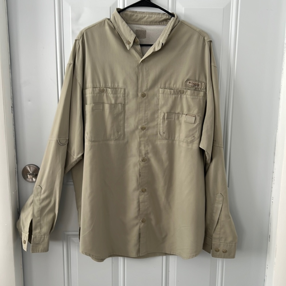 Columbia PFG Men long sleeve size XL beige